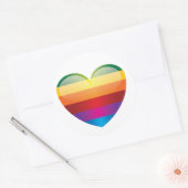 Rainbow Heart Runder Aufkleber (Umschlag)