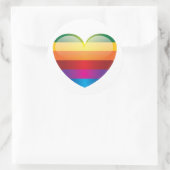 Rainbow Heart Runder Aufkleber (Tasche)