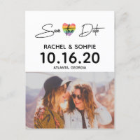 Rainbow Heart Save the Date