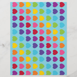 Rainbow Heart Scrapbook Paper Gemustert Paper