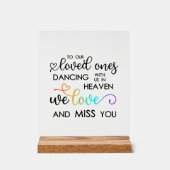 Rainbow Heart Script Dancing in Heaven Wedding Acrylschild (Vorderseite)