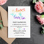 Rainbow Heart Script Liebe is Liebe LGBT Wedding Einladung