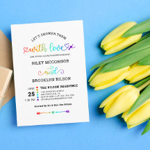 Rainbow Heart Script Niedlich LGBT Couple's Shower