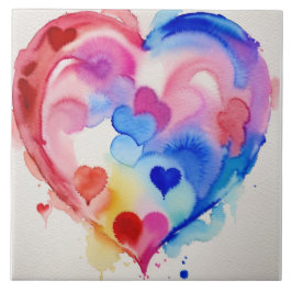 Rainbow Heart Sections, Einzigartige Geschenkidee Fliese