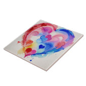 Rainbow Heart Sections, Einzigartige Geschenkidee Fliese (Seite)