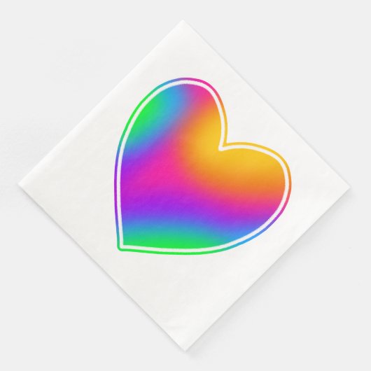 Rainbow Heart Serviette (Ecke)