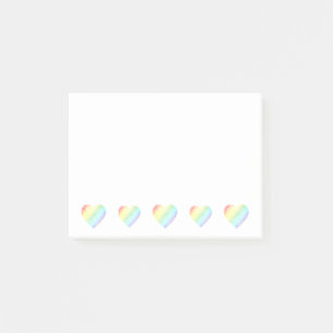 Rainbow Heart Shaped Heart Post-it Klebezettel