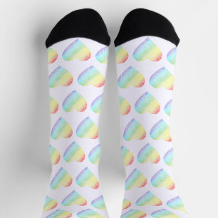 Rainbow Heart Shaped Pattern Socken