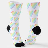 Rainbow Heart Shaped Pattern Socken (Gewinkelt)