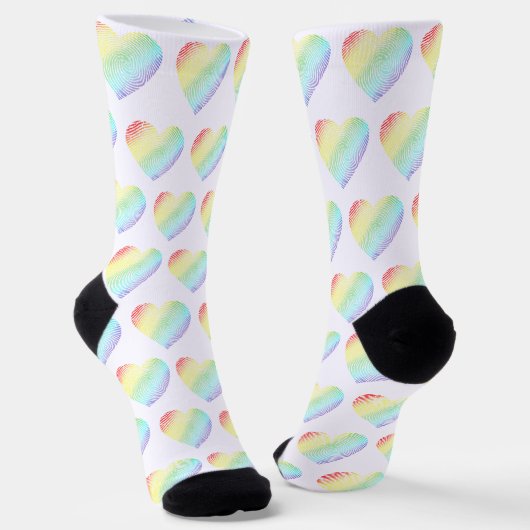 Rainbow Heart Shaped Pattern Socken (Gewinkelt)