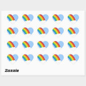 Rainbow Heart-Shaped Stickers der 80er Jahre (Blatt)
