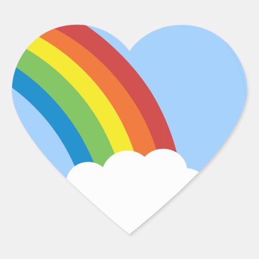 Rainbow Heart-Shaped Stickers der 80er Jahre (Vorderseite)