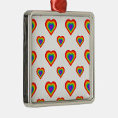 Rainbow Heart Silbernes Ornament (Rechts)