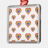 Rainbow Heart Silbernes Ornament (Links)