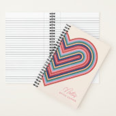 Rainbow Heart Spiral Notebook - Lachs Pink Notizblock (Innen)