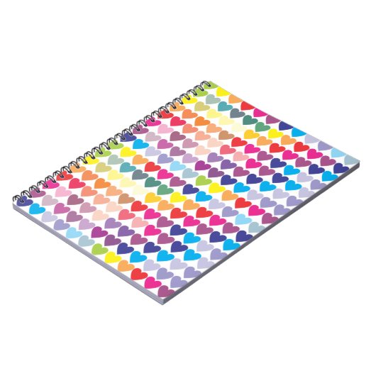 Rainbow Heart Spiral Notebook Notizblock (Linke Seite)