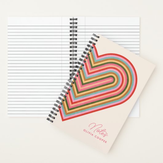 Rainbow Heart Spiral Notebook - Pink Notizblock (Innen)