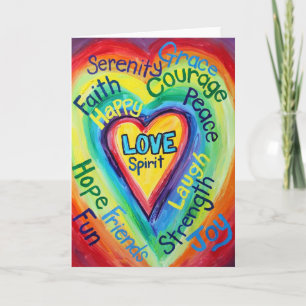 Rainbow Heart Spirit Wordcard Karte