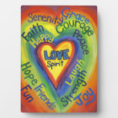 Rainbow Heart Spirit Words Art Plaque Sign Fotoplatte (Vorderseite)