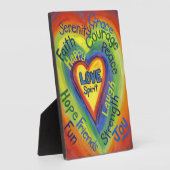 Rainbow Heart Spirit Words Art Plaque Sign Fotoplatte (Seite)