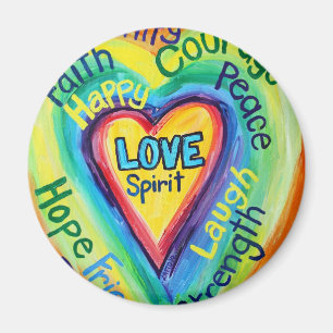 Rainbow Heart Spirit Words Magnet