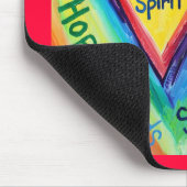 Rainbow Heart Spirit Words Mousepad (Ecke)