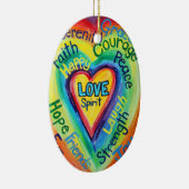 Rainbow Heart Spirit Words Ornament (Rechts)
