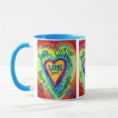 Rainbow Heart Spirit Words Tasse (Links)