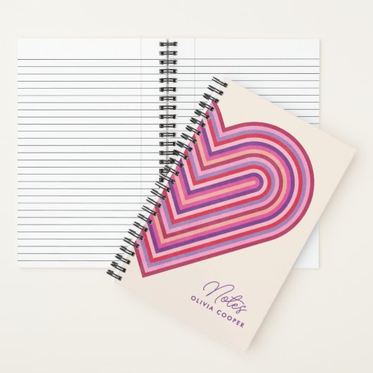 Rainbow Heart Spirituosen Notebook - Pflaume Notizblock (Innen)