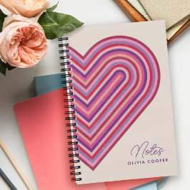 Rainbow Heart Spirituosen Notebook - Pflaume Notizblock