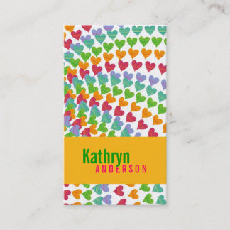 Rainbow Heart Sprinkles Liebe Moderner Spaß Visitenkarte
