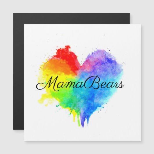 Rainbow Heart Square Magnetkarte (Vorne/Hinten)