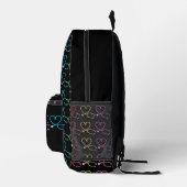 Rainbow Heart Stethoscope Monogram Bedruckter Rucksack (Rechts)