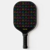Rainbow Heart Stethoscope Monogram Pickleball Schläger (Vorderseite)