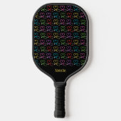 Rainbow Heart Stethoscope Monogram Pickleball Schläger (Rückseite)