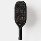 Rainbow Heart Stethoscope Monogram Pickleball Schläger (Links)