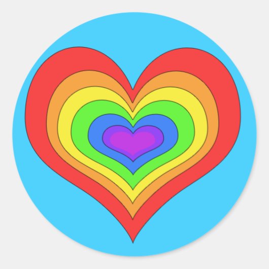 Rainbow Heart Sticker (Vorderseite)