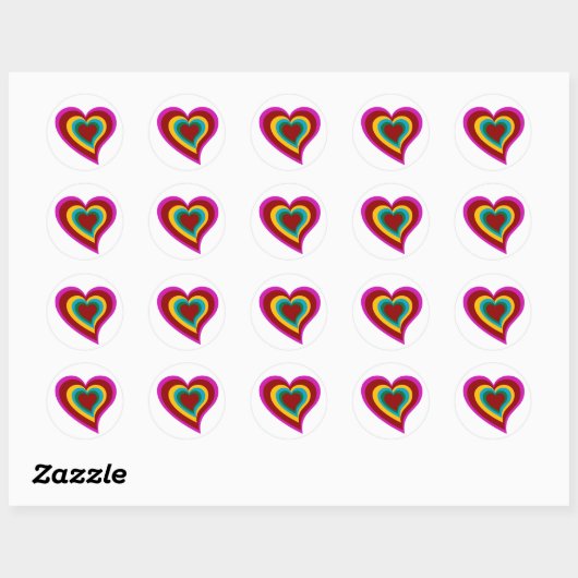 Rainbow Heart Stickers (Blatt)