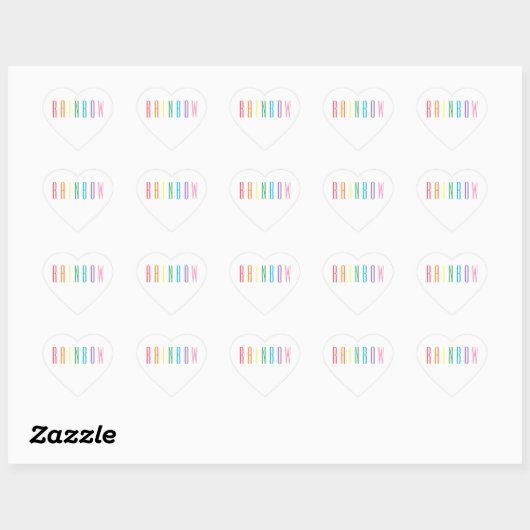 RAINBOW Heart Stickers (Blatt)