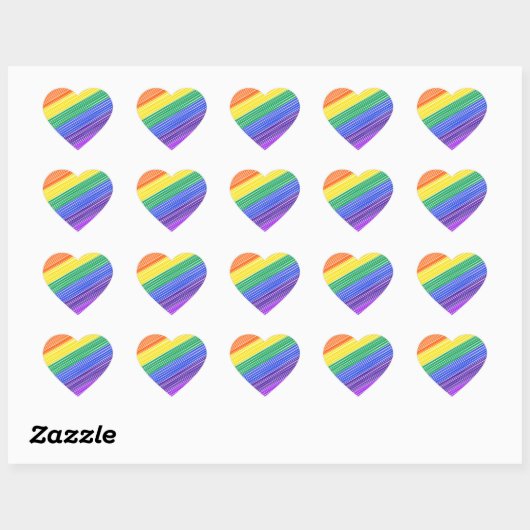 Rainbow Heart Stickers (Blatt)