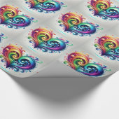 Rainbow Heart Swirving Bright Colors Geschenkpapier (Ecke)