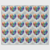 Rainbow Heart Swirving Bright Colors Geschenkpapier (Flach)