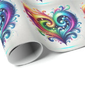 Rainbow Heart Swirving Bright Colors Geschenkpapier (Rolleneckpunkt)