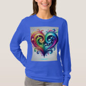 Rainbow Heart Swirving Bright Colors T-Shirt (Vorderseite)