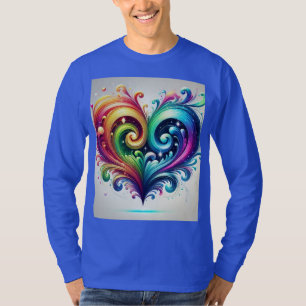 Rainbow Heart Swirving Bright Colors T-Shirt