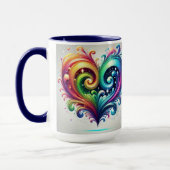 Rainbow Heart Swirving Bright Colors Tasse (Links)