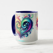 Rainbow Heart Swirving Bright Colors Tasse (Vorderseite Links)