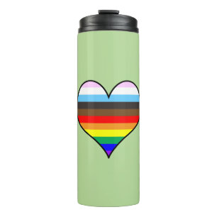 Rainbow Heart Thermal Tumbler Thermosbecher