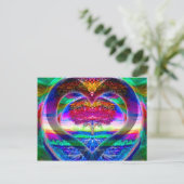 Rainbow Heart Tree of Life Postkarte (Stehend Vorderseite)