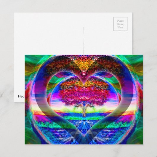 Rainbow Heart Tree of Life Postkarte (Vorne/Hinten)